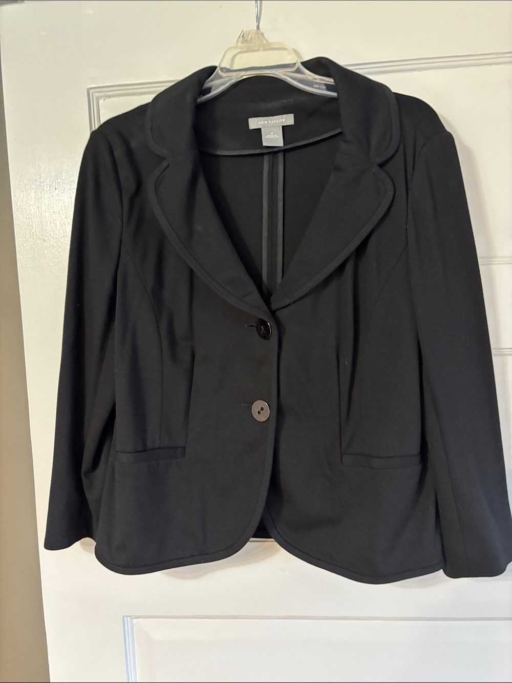 Ann Taylor Black Rounded Notch Blazer